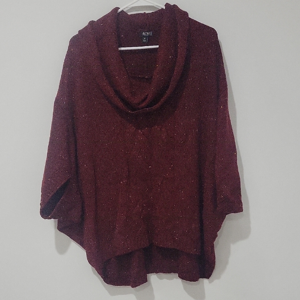 a.n.a Rich Burgundy Cowl Neck Sweater